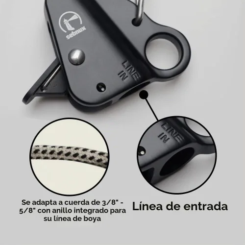 Vista 3 de Quick Release Boat Fender Clip Boat Bumper Clip Negro