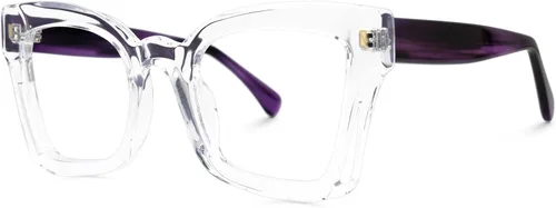 Vista 2 de Zeelool Marco de gafas cuadradas vintage para hombres y mujeres con lente transparente sin receta Dayana ZJGA998707
