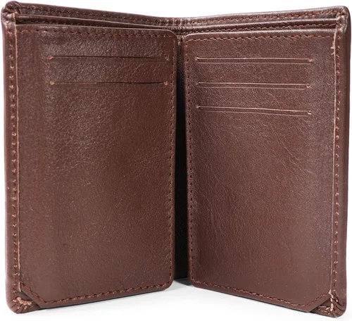 Vista 9 de Cartera de piel de vacuno con bloqueo RFID con capa interior de piel de vaca de primera calidad con doble apertura y soporte para ventana