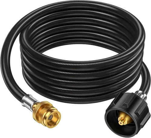 Vista 11 de Manguera Adaptadora de Propano de 4 Pies de 1lb a 20lb, Adaptador de Propano de 20lb a 1lb Convertidor, Manguera Adaptadora de Tanque de Propano