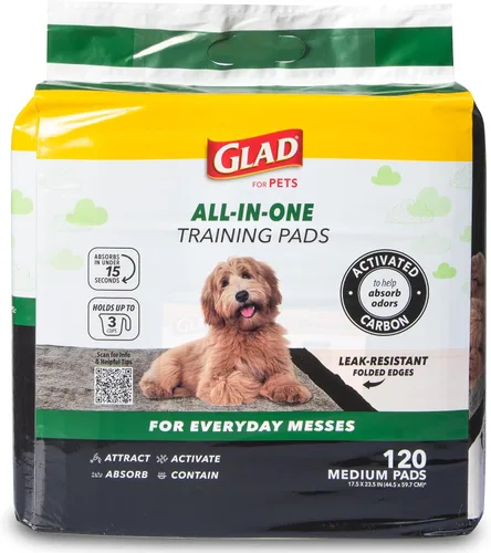 Vista 19 de Glad Almohadillas para cachorros de carbón negro para mascotas, almohadillas desechables súper absorbentes para orina de perro, almohadillas