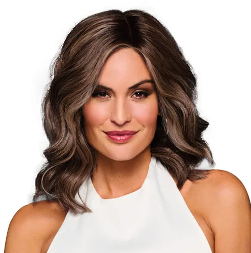 Vista 19 de Raquel Welch Bella Vida - Peluca ondulada en capas, 100% atada a mano, longitud de hombro por Hairuwear, gorra pequeña promedio, RL10/12 castaño