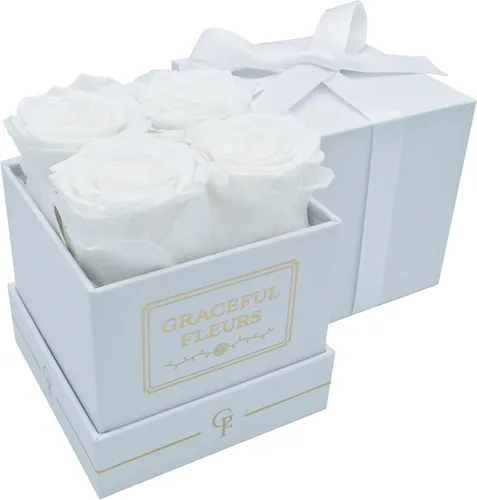 Vista 11 de Graceful Fleurs - Rosas reales de larga duración en una caja durante años, flores frescas preservadas para siempre para cumpleaños, Día de la Madre