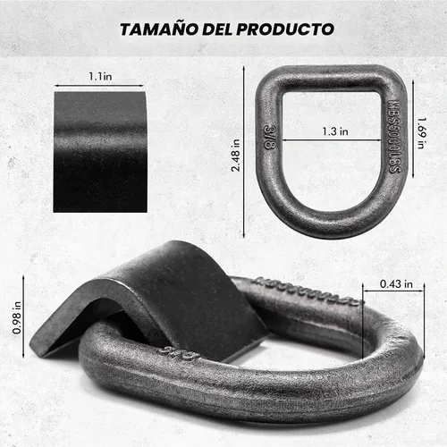 Vista 2 de Yaocom 30 piezas de 2,000 libras de soldadura en anillo en D forjado con clips de soldadura, anillo en D resistente, anclaje de amarre, capacidad
