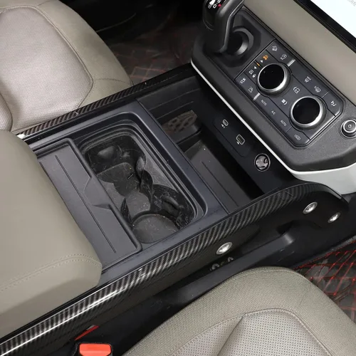 Vista 5 de TINKI 2 piezas de plástico ABS para decoración de consola central de automóvil para Land Rover Defender 110 accesorios 2020 2021 2022 piezas