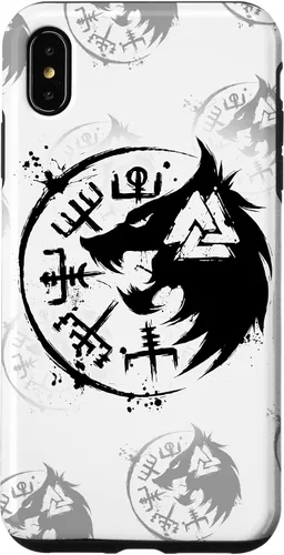 Vista 11 de iPhone 14 Plus Fenrir Wolf Fenris-Wolf - Viking Vegvisir Valknut Case