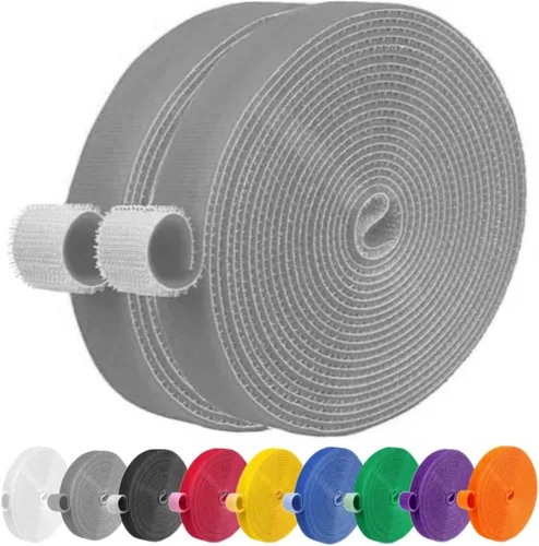 Vista 26 de IFNOW Cinta de Gancho y Bucle de 32 Pies Cinta de Sujeción Reutilizable Bridas para Cables de Doble Cara de Gancho y Bucle Gestión de Cables