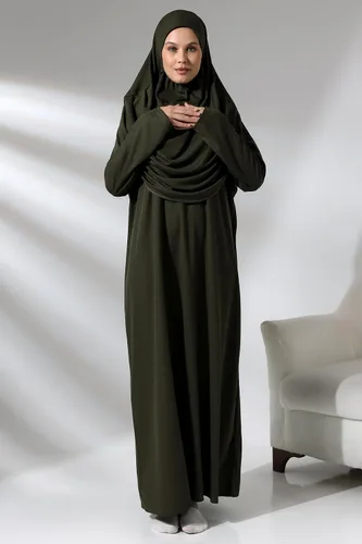 Vista 4 de ihvan online Vestidos musulmanes para mujer, vestido de oración de una pieza, alfombra de oración y cuentas, juego de regalo islámico para Eid