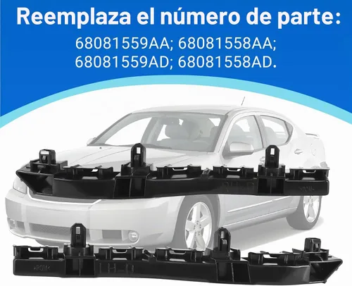 Vista 3 de Soporte de retención para parachoques delantero Compatible con Dodge Avenger 2011-2014 Reemplaza 68081559AA