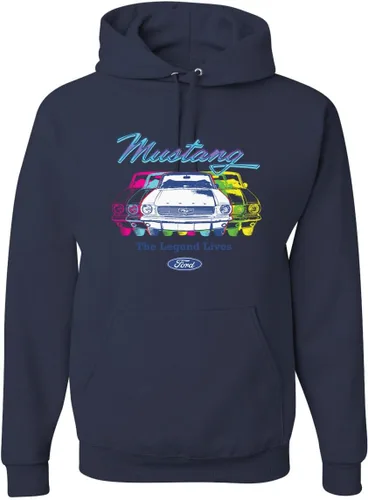 Vista 24 de Wild Bobby Ford Mustang The Legend Lives - Sudadera con capucha unisex con diseño de coches y camiones