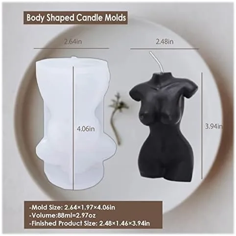 Vista 2 de Moldes de vela en forma de cuerpo para hacer velas de DIY, molde de silicona 3D LPCMBS161 0