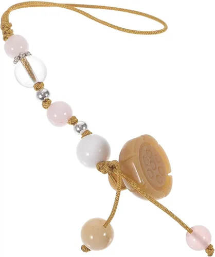 Vista 10 de Hemobllo Abalorio para teléfono – Jade Lotus Phone Charm Strap Agate Mobile Phone Pendant Decorativo Teléfono Celular Accesorios para Llavero