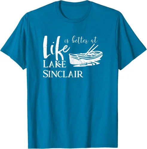 Vista 10 de Life is Better at Lake Sinclair Georgia Camiseta Negro