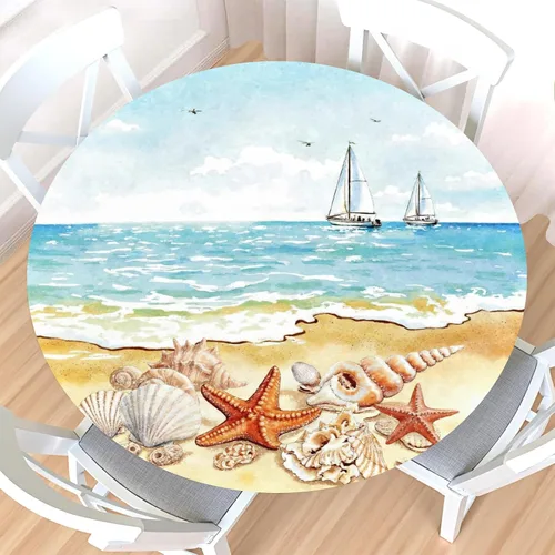 Vista 25 de Mantel redondo ajustable para el 4 de julio con borde elástico, impermeable, lavable, azul, rojo, blanco, estrella, patriótica, independencia, Día