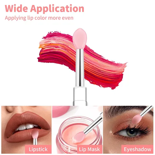 Vista 3 de Aplicadores de máscara de labios reutilizables, juego de 6 brochas de silicona para labios y lápiz labial