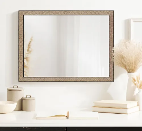 Vista 4 de Kate and Laurel Soniva - Espejo de pared rectangular tradicional, 18 x 24 pulgadas, dorado, espejo rectangular con marco global para uso como espejo