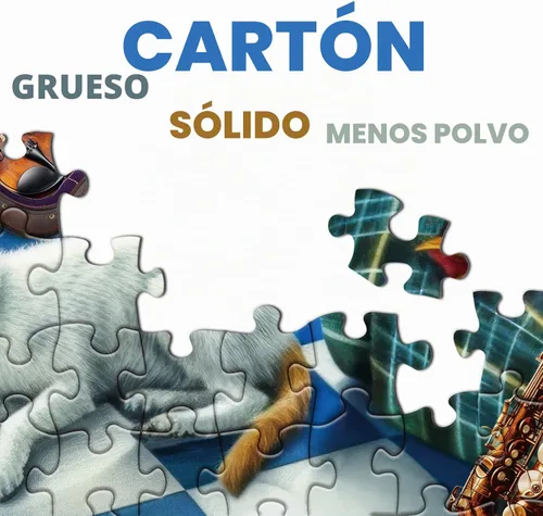Vista 3 de Rompecabezas de sala de música para adultos, 1000 piezas, bonito rompecabezas de arte musical, divertidos rompecabezas de gato y perro Candy Town