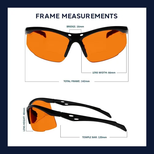Vista 3 de Gafas de seguridad bifocales SB-9000 con lentes naranjas