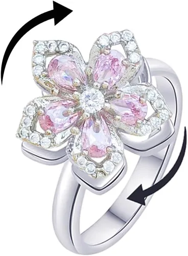 Vista 35 de Sunflower Ring Spinning Fidget Rings for Anxiety Open Adjustable Spinner Sun Ring Creative Relieving Stress Rotating Jewelry