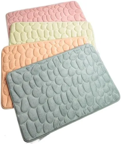 Vista 5 de Alfombra antideslizante de Baño con Relieve de Adoquines, Alfombras Antideslizantes En Lavabo, Alfombra De Suelo Lateral De Bañera, Felpudo De