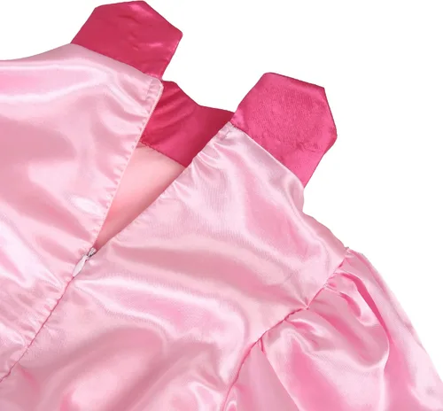 Vista 6 de Tinyones Disfraz de princesa melocotón para niñas, vestido de melocotón con corona para fiesta de Halloween
