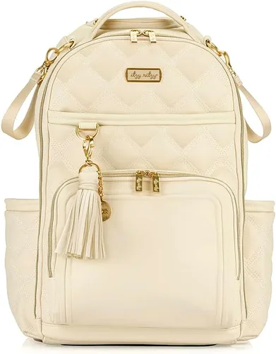 Vista 17 de Itzy Ritzy Boss Plus Mochila grande para pañales con 19 bolsillos (Aspen)