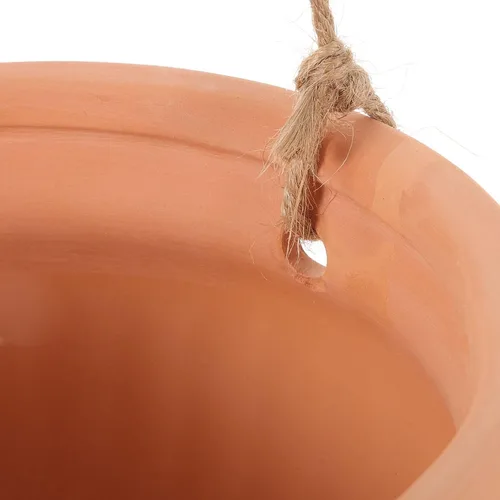 Vista 9 de Yardwe 1 juego de maceta colgante para plantas, elegante maceta de fresa, drenaje de cerámica, material para hierbas y decoración de jardín elegante