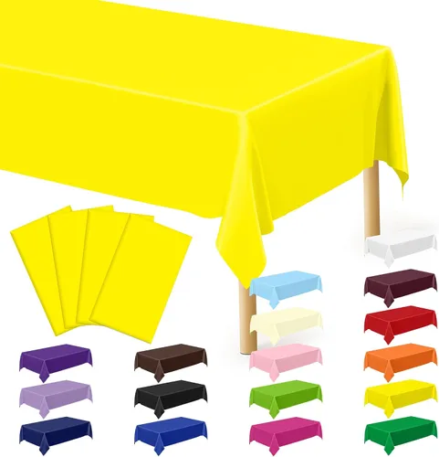 Vista 105 de Suministros de regreso a clases, 2 manteles de 108 x 54 pulgadas, manteles desechables coloridos para el primer día de escuela, rectangular