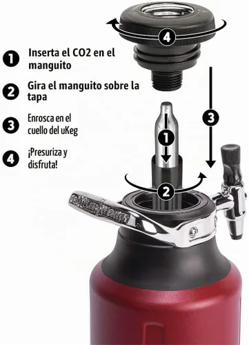 Vista 2 de GrowlerWerks uKeg 64 Cargadores de CO2 0.28 oz, caja de 10