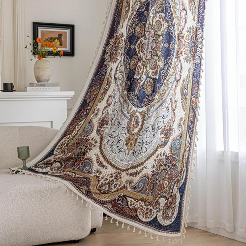 Vista 22 de Cortinas estampadas para sala de estar, artesanías populares, 54 pulgadas de largo, estilo indio, hippie, bohemio, con bolsillo para cortinero B2