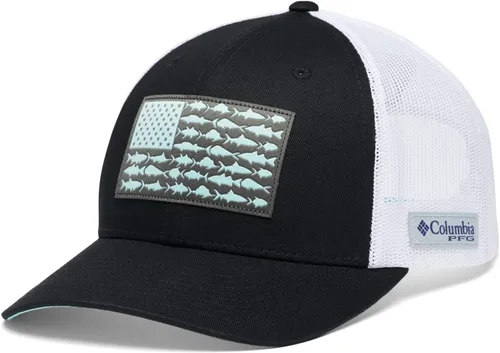 Vista 103 de Columbia Gorra de bola de malla Bandera antigua de malva/blanco/pescado