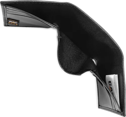 Vista 5 de Caterpillar Billetera triple de cuero para hombre con ventana de identificación