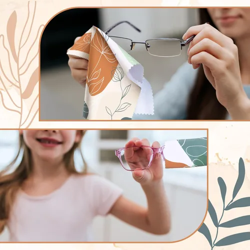 Vista 5 de Sinmoe 20 piezas de paño de limpieza de microfibra para gafas Diseño bohemio abstracto lindo Paño de microfibra suave multicolor Limpiador de gafas