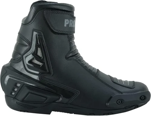 Vista 3 de PROFIRST Botas de cuero para motocicleta, impermeables, con suela de goma, Original YKK Zip TPO, zapatos de protección TPO, tobillo corto, zapatos