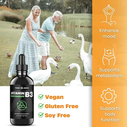 Vista 5 de Think Above Vitamina B3 Niacinamida Líquido – Forma de Niacina B3 – Prácticas gotas de Niacinamida de Vitamina B3 para Mujeres y Hombres – Fácil