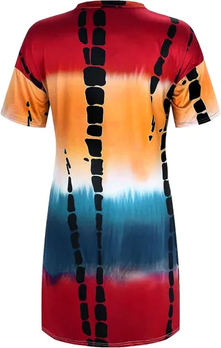 Vista 5 de Sexy Open Casual Back Sleeve V-Neck Dress Fashion Women's Short Print Strap Womens Chiffon Floral Dress