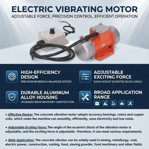 Vista 3 de Vibrador de hormigón, motor de vibración DC 12V fuerza excitante pequeño motor eléctrico con controlador de velocidad sin escobillas 30W 4000RPM