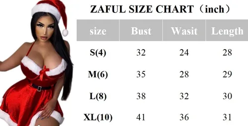 Vista 7 de ZAFUL Vestido corto de Navidad para mujer de piel sintética sin tirantes color rojo de Papá Noel vestido de fiesta de terciopelo bandeau