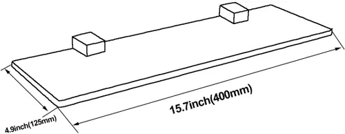 Vista 2 de XVL Estante de vidrio de baño de 15 pulgadas cepillado GS3002L