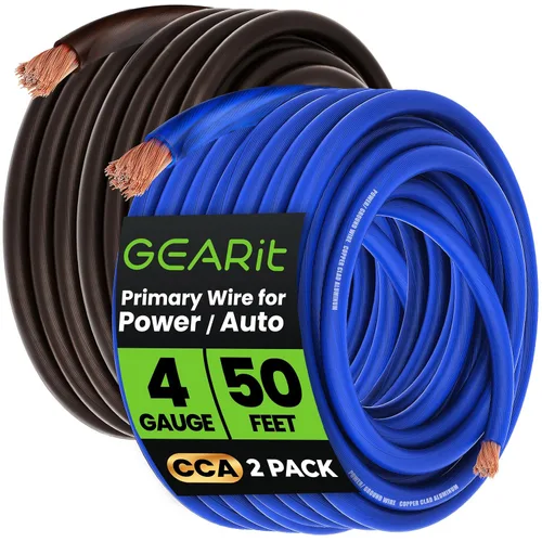 Vista 17 de GEARit Cable de tierra CCA de calibre 4 (25 pies cada uno - negro y rojo) Kit todo en uno: herramienta de engarzado, cortador, 15 terminales y 20