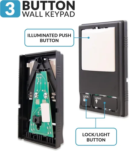 Vista 2 de Panel de control de teclado de pared multifunción de repuesto para LiftMaster 41A5273-1 78LM (botón de aprendizaje morado, rojo, verde)