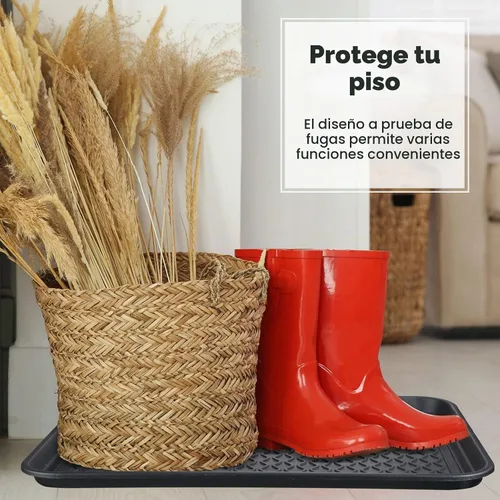 Vista 5 de Bandeja impermeable para botas de mascotas, 6 unidades, 24 x 16 x 1.2 pulgadas, color negro