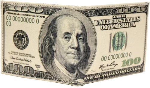 Vista 2 de WLT-106 - Billetera de billetes de $100 dólares para hombre con tarjetero y pantalla de identificación, Marfil Verde Marino