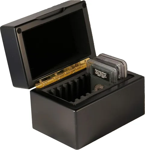 Vista 3 de Guardhouse Caja de almacenamiento/exhibición de diez monedas con acabado mate negro para titulares de monedas de estilo certificado o certificado
