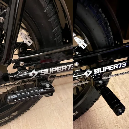 Vista 2 de M8 Estriberas Plegables para Motocicleta Estriberas Delanteras Coche Eléctrico Antideslizantes Reposapiés Traseros Bicicleta 90 Grados Fijo Plegable