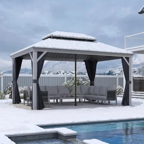Vista 40 de PURPLE LEAF - Gazebo para exteriores de 10 x 12 pies, con sistema de drenaje