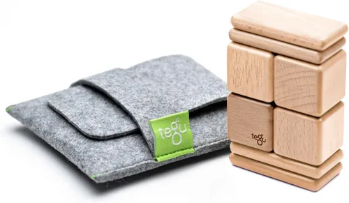 Vista 16 de Juego de bloques de madera magnéticos Tegu Pocket Pouch de 8 piezas, Blossom