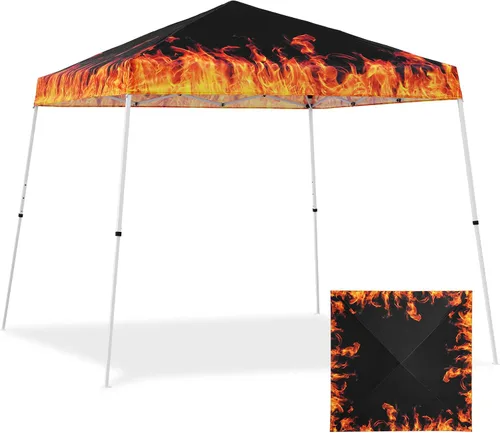Vista 22 de Eagle Peak - Pérgola plegable (10.0 x 10.0 pies), patas inclinadas, de tela, para exteriores, fácil de montar, Negro