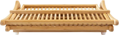 Vista 5 de Secaplatos plegable, capacidad para máximo almacenaje, hermoso y duradero, de bambú, extragrande, 19x 18 x 10 pulgadas, de Totally Bamboo