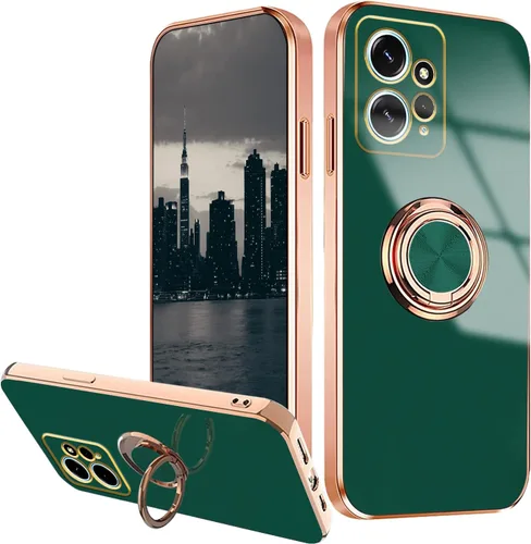 Vista 11 de Compatible con Redmi Note 12 4G Case Ring Holder Magnet Green, para Xiaomi Redmi Note 12 4G Funda de teléfono de silicona a prueba de golpes Placa